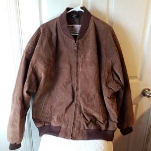 Vintage Protocol brown suede bomber jacket 2XL